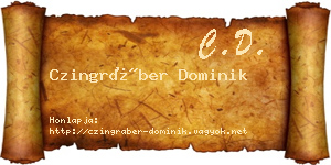 Czingráber Dominik névjegykártya